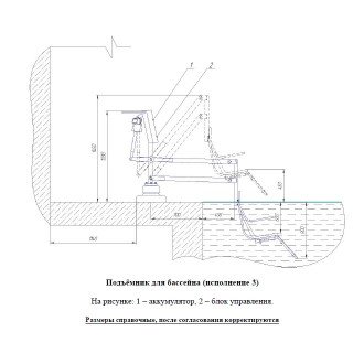 Подъемник малый для опускания пациента в бассейн в 